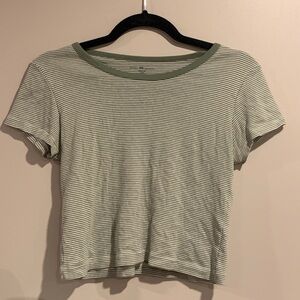 Ashlyn Striped Top | Brandy Melville | One-Size | Green and White Stripes